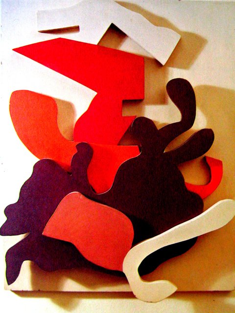 JEAN ARP (1886/1966) PITTORE FRANCESE Forme astratte e colori in due